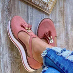 Women's Orthopedic Casual Platform Flat Comfort Shoes Breathable Leather Walking Shoes High Damping Soles - PINK / 6 - Awesales