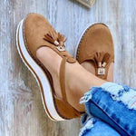 Women's Orthopedic Casual Platform Flat Comfort Shoes Breathable Leather Walking Shoes High Damping Soles - BROWN / 6 - Awesales