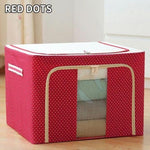 OXFORD CLOTH STEEL FRAME STORAGE BOX - 22L (39 29 20CM) / RED DOTS - Awesales