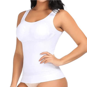 Cami Tank Top with "5 Zones" InstaShaper Technology - White / S - Awesales