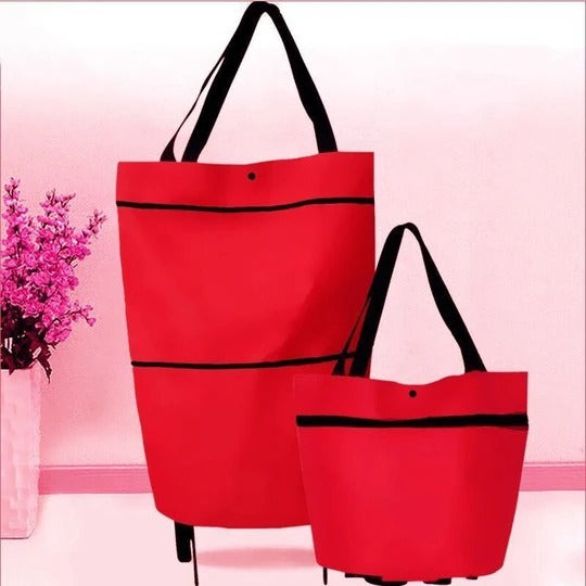 Foldable Shopping Cart - RED - Awesales