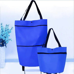 Foldable Shopping Cart - BLUE - Awesales