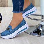 2021 Women's Casual Comfortable Platform Loafers - SKY BLUE / 5.5 - Awesales