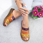 Women Tri Color Comfy Bunion Corrector Orthopedic Bunion Correction Sandal Shoes 2021 - Brown / 5.5 - Awesales