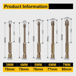 Multifunctional Cross Triangle Drill Bit - 5 Pcs - Normal (1/8"-5/32"-3/16"-1/4"-9/32") / 1 Set - Awesales