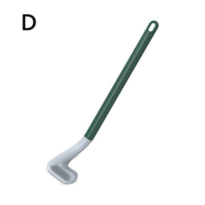 Golf Toilet Brush Set, Bathroom Silicone Toilet Cleaner with Bendable Brush Deep Cleaning - GREEN - Awesales