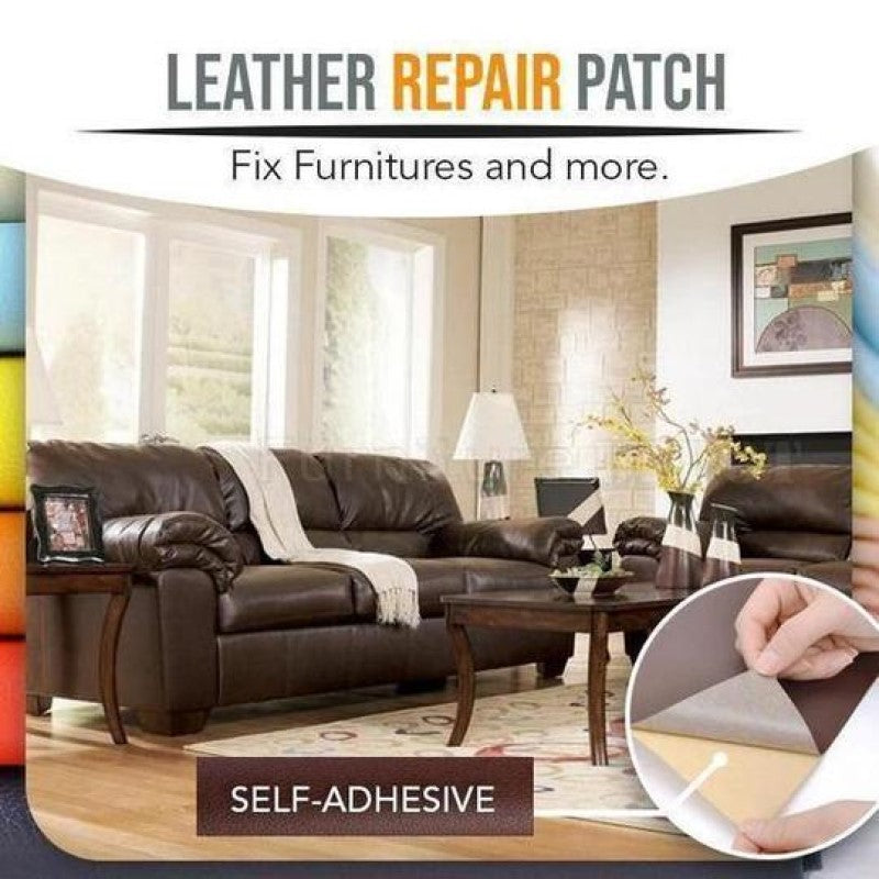 Self-adhesive Leather Repair Patch - 20 X 53 (INCHES) / BLACK / 1 PIECE - Awesales