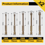 Multifunctional Cross Triangle Drill Bit - 5 Pcs - Normal (1/8"-5/32"-3/16"-1/4"-9/32") / 2 Sets - Awesales
