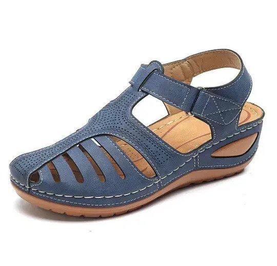 Orthopedic Premium Lightweight Leather Sandals Genuine Leather Casual Orthopedic Bunion Correction Sandals - Blue / 5.5 - Awesales