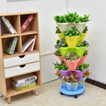 Stackable Flower Tower Planter with Flow Grid System - YELLOW / Individual Pot - Awesales
