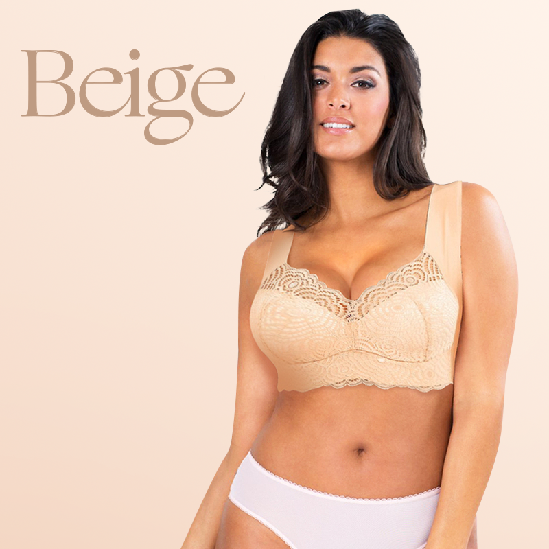 Wire Free Lace Bras For Women Plus Size - Vest Lingerie - Thin Cup Brassiere Eveyday Wear - BEIGE / 38C - Awesales