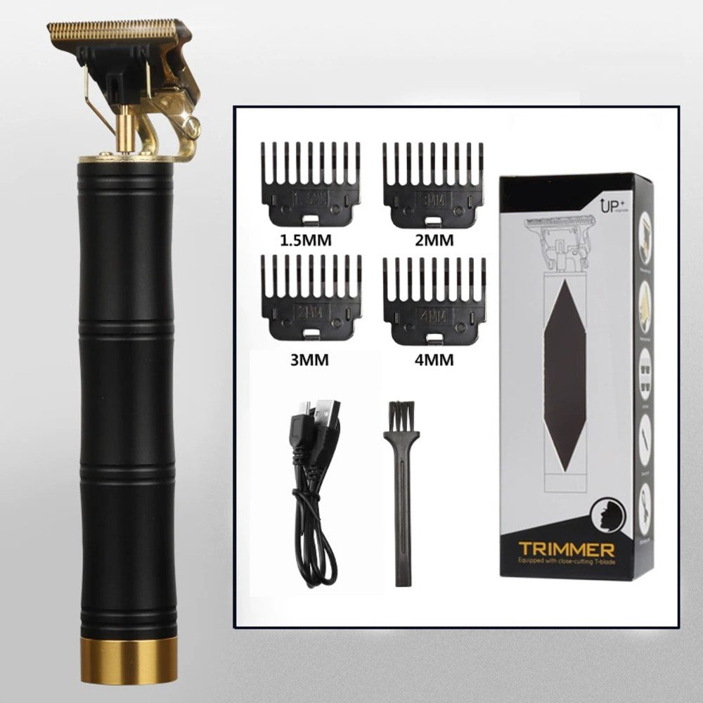 Professional Hair Trimmer with Grooming & Cleansing Kit - BAMBOO BLACK - Awesales