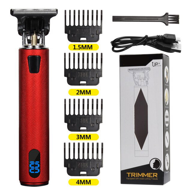 Premium LCD Professional Hair Trimmer - RED - Awesales