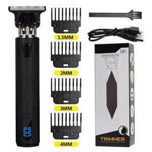 Premium LCD Professional Hair Trimmer - BLACK - Awesales